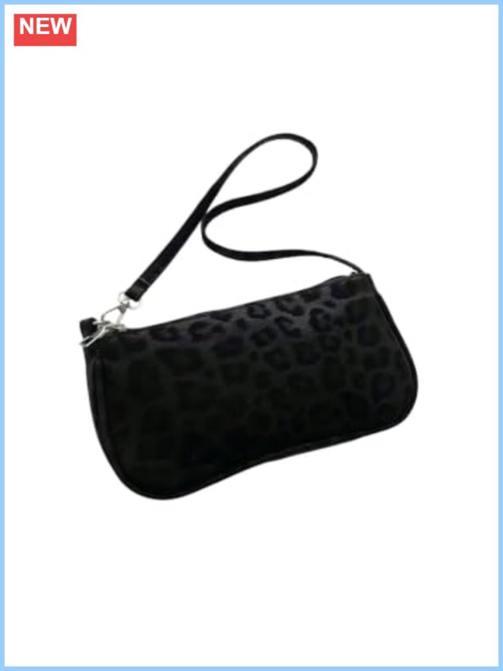 Vegan Leather Cheetah Print Purse Leopard Shoulder Bag Clutch Zipper